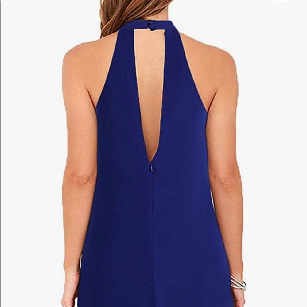 Bright blue slip dress 